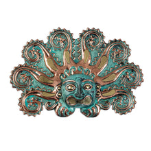 Load image into Gallery viewer, Handmade Peruvian Copper and Bronze Decorative Wall Mask - Solar Octopus | NOVICA
