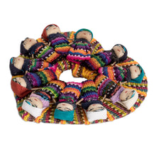 Load image into Gallery viewer, Handmade Heart-Form Cotton Worry Doll Magnet from Guatemala - Joyful Heart | NOVICA
