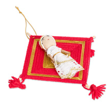Load image into Gallery viewer, Guatemalan Handmade Cotton Worry Doll Ornaments Set of 4 - Gilded Christmas | NOVICA
