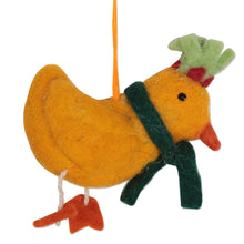 Load image into Gallery viewer, Handcrafted Wool Felt Chicken Geese Ornaments (Set of 6) - Fine Feathered Friends | NOVICA
