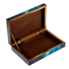 Load image into Gallery viewer, Pine Wood Decoupage Decorative Box from Mexico - Sacred San Miguel's Heart | NOVICA
