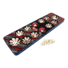 Load image into Gallery viewer, Hand-painted Wood Batik Mancala Board Game from Indonesia - Fun Parang Blue | NOVICA

