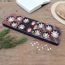 Load image into Gallery viewer, Hand-painted Wood Batik Mancala Board Game from Indonesia - Fun Parang Blue | NOVICA
