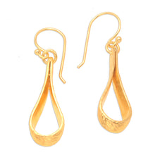 Load image into Gallery viewer, Balinese 18k Gold-plated Modern Dangle Earrings - Enchanting Style | NOVICA
