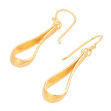 Load image into Gallery viewer, Balinese 18k Gold-plated Modern Dangle Earrings - Enchanting Style | NOVICA
