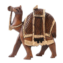 Load image into Gallery viewer, Camel Wood Figurine Hand-carved and Hand-painted in India - Camel Walk | NOVICA
