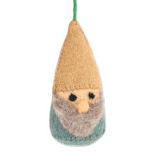 Load image into Gallery viewer, Set of 6 Wool Felt Gnome Ornaments in Cold Tones - Winter Gnomes | NOVICA
