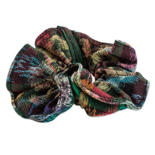 Load image into Gallery viewer, Multicolor Scrunchie Made from Upcycled Cotton in Guatemala - Colorful Traditions | NOVICA
