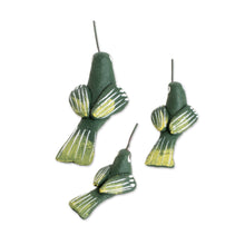 Load image into Gallery viewer, Set of 3 Hummingbird Ceramic Figurines from Guatemala - Hummingbird Family | NOVICA
