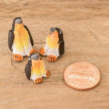 Load image into Gallery viewer, Set of 3 Penguin Ceramic Figurines from Guatemala - Penguin Reunion | NOVICA
