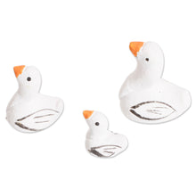 Load image into Gallery viewer, Set of 3 Goose Ceramic Figurines from Guatemala - Goose Family | NOVICA
