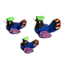Load image into Gallery viewer, Set of 3 Hand-painted Turkey-themed Ceramic Figurines - Turkey Family | NOVICA
