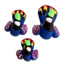 Load image into Gallery viewer, Set of 3 Hand-painted Turkey-themed Ceramic Figurines - Turkey Family | NOVICA
