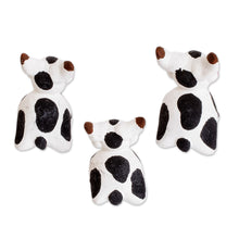 Load image into Gallery viewer, Set of 3 Hand-painted Bull-themed Ceramic Figurines - Bull Family | NOVICA
