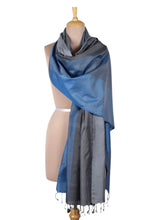 Load image into Gallery viewer, Multicolored Striped Shawl Hand-woven from 100% Silk - Stylish Delight | NOVICA
