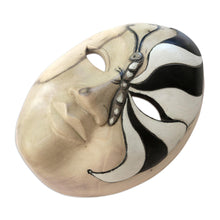 Load image into Gallery viewer, Balinese Hibiscus Wood Mask with Hand-Painted Butterfly - Feminine Butterfly | NOVICA
