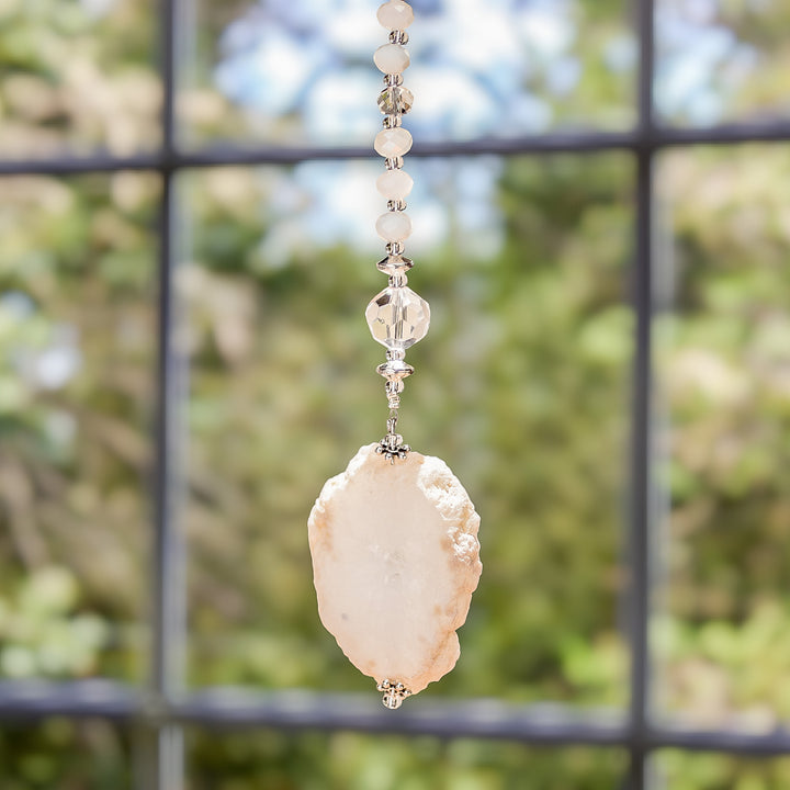 Quartz and Crystal Suncatcher Crafted in Guatemala - Precious Whispers | NOVICA