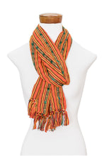 Load image into Gallery viewer, Backstrap Loom Woven Cotton Scarf from Guatemalan Artisan - Summer Rays | NOVICA
