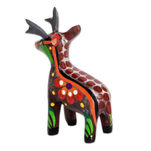 Load image into Gallery viewer, Hand-Painted Tropical Bird Wooden Figurine from Guatemala - Deserving Deer | NOVICA
