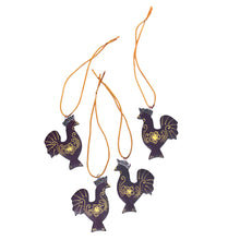Load image into Gallery viewer, Set of 4 Mahogany Wood Hand-Painted Hen Ornaments - Lovely Hens | NOVICA
