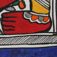 Load image into Gallery viewer, Signed Colorful Madhubani Painting of Krishna - Majestic Krishna | NOVICA
