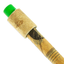 Load image into Gallery viewer, Vintage Handmade Recycled Paper Pencil with Green Eraser - News of Yesterday | NOVICA
