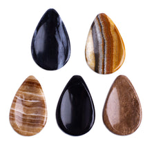 Load image into Gallery viewer, Drop-Shaped Stone Amulets (Pair) - Black and White Drop | NOVICA
