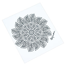 Load image into Gallery viewer, Mexican Mandala Coloring Postcards with Leaf Motifs (Pair) - Relaxing Leaves | NOVICA
