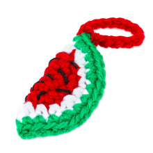 Load image into Gallery viewer, Watermelon Crocheted Charm for Handbags Handmade in Mexico - Cute Watermelon | NOVICA
