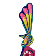 Load image into Gallery viewer, Handmade Floral Bird-Themed Copal Wood Bookmark from Mexico - Reading Hummingbird | NOVICA
