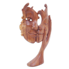 Load image into Gallery viewer, Suar Wood Brown Sculpture Hand-Carved in Bali - Lovely Sisterhood | NOVICA
