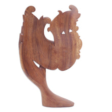 Load image into Gallery viewer, Suar Wood Brown Sculpture Hand-Carved in Bali - Lovely Sisterhood | NOVICA

