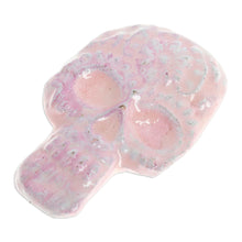 Load image into Gallery viewer, Light Pink Day of the Dead Skull Ceramic Magnet from Mexico - Skull in Pink | NOVICA
