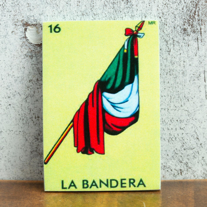 Mexican Wood Magnet with Mexican Flag Decoupage - Mexican Pride | NOVICA