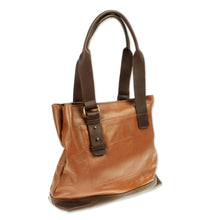 Load image into Gallery viewer, Genuine Leather Shoulder Bag Crafted by Artisan in Two-Tone - Redwood Afternoon | NOVICA
