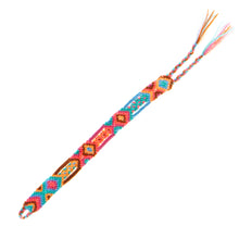 Load image into Gallery viewer, Handwoven Cotton Wristband Bracelet with Geometric Motifs - Pink Geometry | NOVICA
