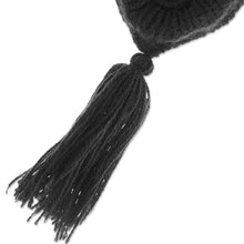 Load image into Gallery viewer, Coal Wool Felt Ornament with Cotton Embroidery - Little Coal Heart | NOVICA
