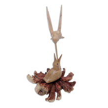 Load image into Gallery viewer, Carved Jempinis Wood Bird Sculpture with Natural Base - Mother Bird | NOVICA

