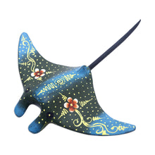 Load image into Gallery viewer, Indonesian Hand-carved &amp; Hand-painted Stingray Wood Figurine - Divine Stingray | NOVICA

