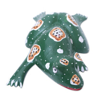 Load image into Gallery viewer, Frog Wood Figurine Hand-carved &amp; Hand-painted in Indonesia - Swimming Frog | NOVICA
