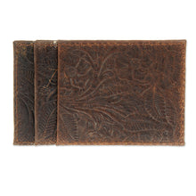 Load image into Gallery viewer, Floral Leather Card Wallet Handcrafted in Mexico - Floral Pass | NOVICA
