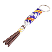 Load image into Gallery viewer, Beaded Leather Keychain and Bag Charm Handmade in Guatemala - Total Relaxation | NOVICA
