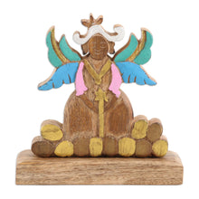 Load image into Gallery viewer, Hand-Painted Mango Wood Angel Sculpture with Easter Eggs - Tender Heaven | NOVICA
