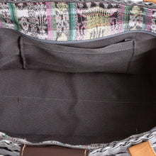 Load image into Gallery viewer, Handwoven Recycled Vinyl Cord Grey Shoulder Bag - Grey Winter | NOVICA
