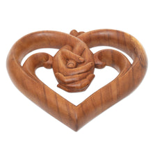 Load image into Gallery viewer, World Peace Project Wood Wall Panel Handcarved in Bali - Peace Begins with Love | NOVICA
