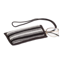 Load image into Gallery viewer, Black and White Cotton Glasses Case Handmade in Guatemala - Wintertime | NOVICA
