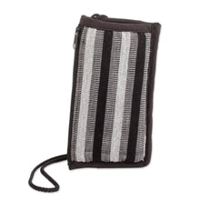 Load image into Gallery viewer, Black and White Cotton Glasses Case Handmade in Guatemala - Wintertime | NOVICA
