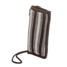 Load image into Gallery viewer, Black and White Cotton Glasses Case Handmade in Guatemala - Wintertime | NOVICA
