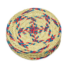 Load image into Gallery viewer, Set of 6 Blue and Red Natural Fiber Coasters from Mexico - Red Eco | NOVICA
