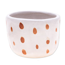 Load image into Gallery viewer, Handcrafted Ceramic Flower Pot with Brown Speckle Pattern - Speckled Bud | NOVICA

